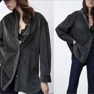 Zara button down soft looks like corduroy L oversized